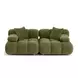 Calliope Olive Green Performance Velvet Modular Loveseat Sectional with Pillow