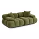 Calliope Olive Green Performance Velvet Modular Loveseat Sectional with Pillow