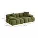 Calliope Olive Green Performance Velvet Modular Loveseat Sectional with Pillow