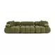 Calliope Olive Green Performance Velvet 3 Piece Modular Sofa Sectional with Pillow