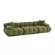 Calliope Olive Green Performance Velvet 3 Piece Modular Sofa Sectional with Pillow