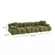 Calliope Olive Green Performance Velvet 3 Piece Modular Sofa Sectional with Pillow