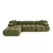 Calliope Olive Green Performance Velvet 4 Piece Modular Sectional with Pillow