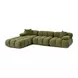 Calliope Olive Green Performance Velvet 4 Piece Modular Sectional with Pillow