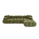 Calliope Olive Green Performance Velvet 4 Piece Modular Sectional with Pillow