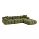 Calliope Olive Green Performance Velvet 4 Piece Modular Sectional with Pillow