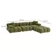 Calliope Olive Green Performance Velvet 4 Piece Modular Sectional with Pillow
