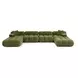 Calliope Olive Green Performance Velvet 6 Piece Modular U Sectional with Pillow