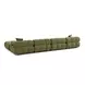 Calliope Olive Green Performance Velvet 6 Piece Modular U Sectional with Pillow