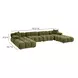 Calliope Olive Green Performance Velvet 6 Piece Modular U Sectional with Pillow