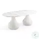 Smooch White Faux Marble Print Outdoor Oval Dining Room Set