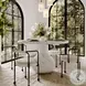 Smooch White Faux Marble Print Outdoor Round Dining Room Set