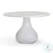 Smooch White Faux Marble Print Outdoor Round Dining Room Set