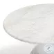 Smooch White Faux Marble Print Outdoor Round Dining Room Set
