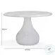 Smooch White Faux Marble Print Outdoor Round Dining Room Set