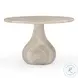 Smooch Faux Travertine 47" Outdoor Round Dining Table