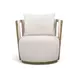 Paolo Cream Performance Fabric Upholstered Outdoor Accent Chair with Pillow