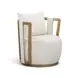 Paolo Cream Performance Fabric Upholstered Outdoor Accent Chair with Pillow