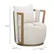 Paolo Cream Performance Fabric Upholstered Outdoor Accent Chair with Pillow
