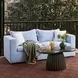 Salty Light Blue Performance Boucle Outdoor 85" Sofa