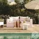 Salty Red Striped Outdoor 85" Sofa