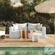 Salty Blue Striped Outdoor 85" Sofa