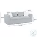 Salty Blue Striped Outdoor 85" Sofa