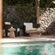 Alexa Black Rattan Performance Fabric Outdoor Armchair