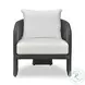 Alexa Black Rattan Performance Fabric Outdoor Armchair