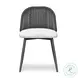 Alexa Black Rattan Performance Fabric Outdoor Dining Chair