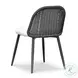 Alexa Black Rattan Performance Fabric Outdoor Dining Chair