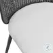 Alexa Black Rattan Performance Fabric Outdoor Dining Chair