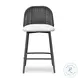 Alexa Black Rattan Performance Fabric Outdoor Counter Height Stool