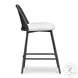 Alexa Black Rattan Performance Fabric Outdoor Counter Height Stool