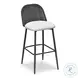 Alexa Black Rattan Performance Fabric Outdoor Barstool