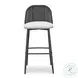 Alexa Black Rattan Performance Fabric Outdoor Barstool