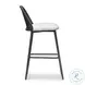 Alexa Black Rattan Performance Fabric Outdoor Barstool