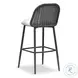 Alexa Black Rattan Performance Fabric Outdoor Barstool
