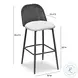 Alexa Black Rattan Performance Fabric Outdoor Barstool