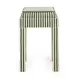 Kora Green and White Upholstered Accent Stool
