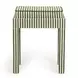 Kora Green and White Upholstered Accent Stool