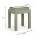 Kora Green and White Upholstered Accent Stool