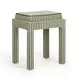 Kora Green and White Upholstered Accent Stool