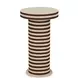 Lyra Natural and White Round Side Table