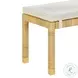 Amara Cream and Natural Linen 50" Bench