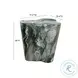 Slab Grey And Blush Faux Marble Short Side Table