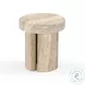 Sheila Travertine Textured Round Concrete Side Table