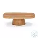 Darial Natural Wood Grain Pattern Outdoor Rectangular Coffee Table