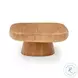 Darial Natural Wood Grain Pattern Outdoor Rectangular Coffee Table