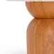 Cynthia Brown and Travertine Round Concrete Stone Top Outdoor Occassional Table Set
